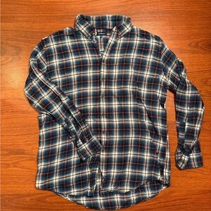 Croft & Barrow Men’s Navy and White Plaid Shirt - XL